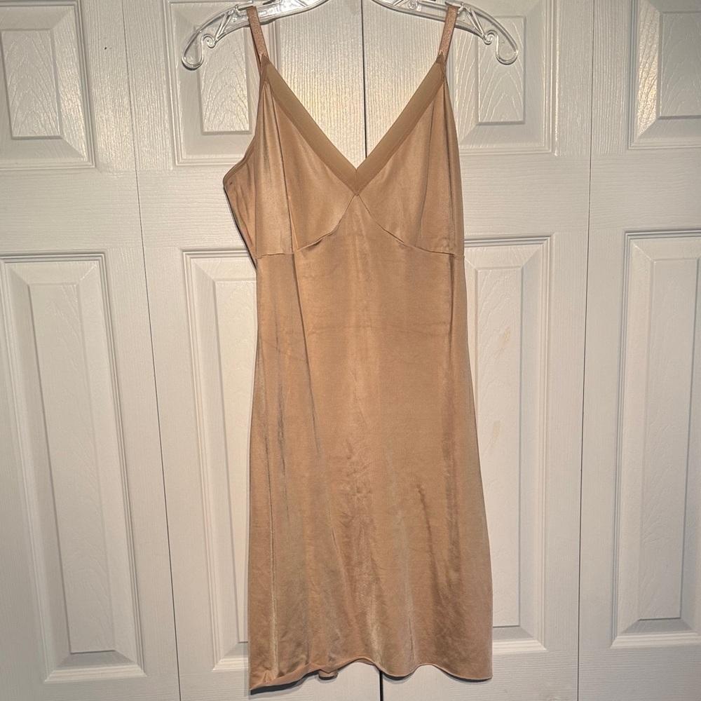 SPANX Champagne Slip Dress/shape-wear with V-Neck